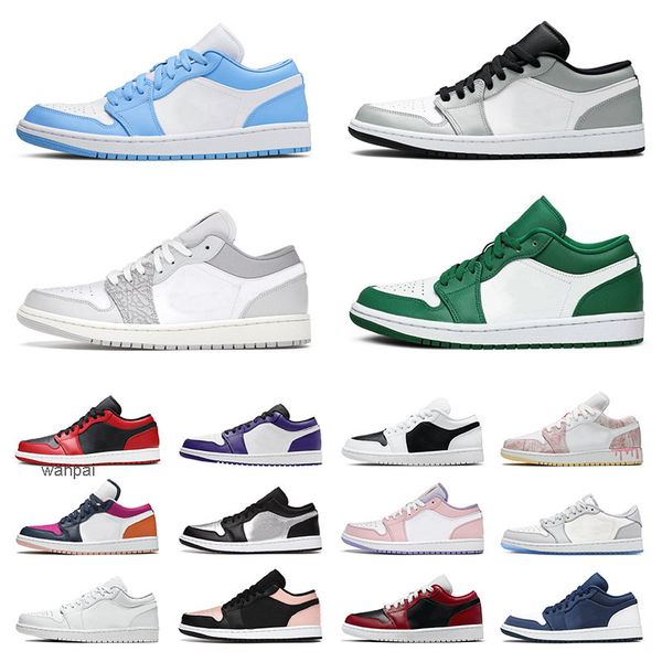 2021 arrival jumpman 1 low basketball shoes for mens chicago usa court purple unc grey magenta crimson tint white off reverse bred men women